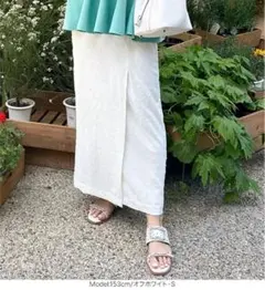 新品未使用タグ付 神戸レタス 白 ドット ジャガードラップスカート 水野佐彩 夏のサムネイル