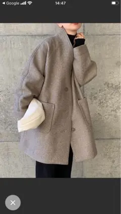 セレクトモカ スタンドノーカラーオーバーコート