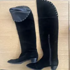 ブラック スエード ニーハイブーツ スタッズ MARC JACOBS 35