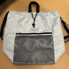 ピンクラテ　ナップサック 水色　メッシュポケットのサムネイル