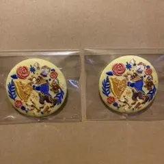 ディズニー刺繍缶バッチ　美女と野獣