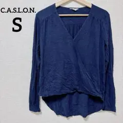 美品✨C.A.S.L.O.N. 【S】ネイビー ラップシャツのサムネイル