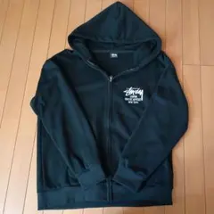 Stüssy ブラック ジップアップパーカー L