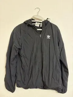 【年末大セール】adidas フード付きナイロンジャケット M ブラック