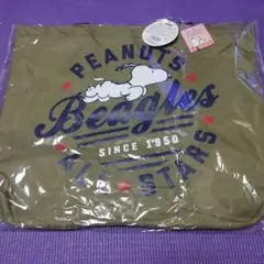 スヌーピートートバック　カーキ