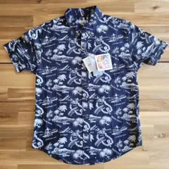 IOLANI アロハシャツ ネイビー Mのサムネイル