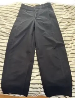 ジャージーバレルレッグパンツSサイズ　丈長め　ネイビー