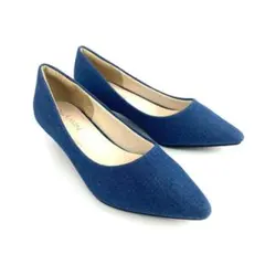 新品 3cmローヒールタイプのパンプス デニム 22cm