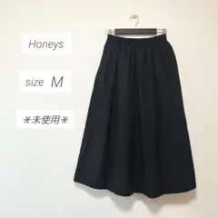 【未使用】Honeys ハニーズ フレアスカート M 黒 ブラック ロング