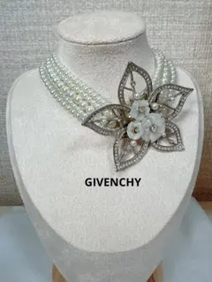 GIVENCHY 5連パール　貝フラワーモチーフヴィンテージチョーカーネックレスのサムネイル