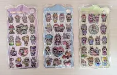 ラブブ　オーロラシール　3枚セット　立体シール　ぷくぷくシール　ボンボンドロップ