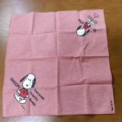 昭和　レトロ　　スヌーピー ハンカチ レッド チェック柄