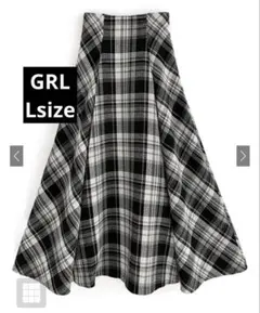 GRL チェックフレアスカート Lサイズのサムネイル