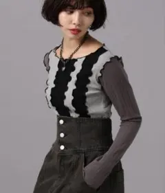 PAGE BOY ハイショクルーズネックトップス ブラック