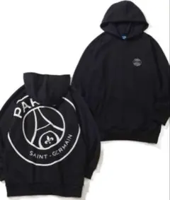 【XL】パリサンジェルマン ロゴ スウェット パーカー ブラック