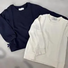 ち*ー様 女の子 トレーナーセット110白紺