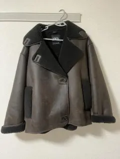 ZARA フェイクムートンコート ダークブラウン Mサイズ