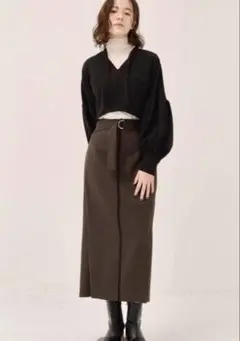新品☆PUBLIC TOKYO☆巻きエプロン☆カーキ☆パブリックトウキョウ