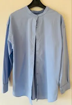 【ナノユニバース】ライトブルー 長袖ボタンシャツ