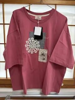 新品❣️ mof manul パッチワークTシャツ モフマヌル　ピンクのサムネイル