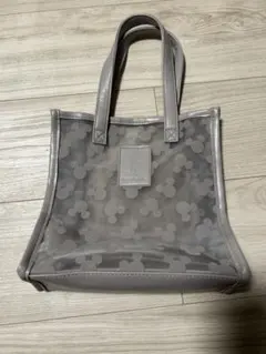 ミッキーマウスディズニー手提げバッグメッシュグレーハンドバッグ可愛い透ける