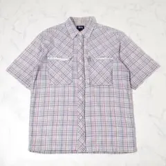 90s 紺タグ old Stussy ギミック ジップポケット シャツ チェック