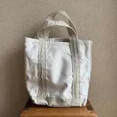 【90s】 L.L.Bean トートバッグ　ベージュ　内ポケ付き　単色タグ　S