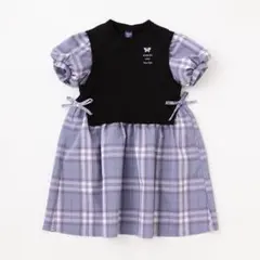 ♥ANNASUImin♥袖ストライプカットワンピース♥120♥紺♥ - メルカリ