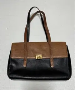 HIROKO KOSHNO ヒロココシノ　トートバッグ ビジネスバッグ　茶✖️黒