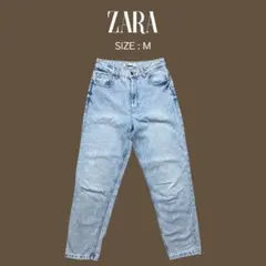 【ZARA】 ザラ ハイウエスト デニム ケミカルウォッシュ