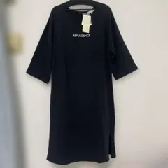 新品　grove Tシャツワンピ　ブラック五分袖　M