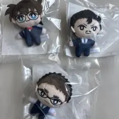 名探偵コナン　風見祐也　セガラッキーくじ　ぬいぐるみ　3体セット　小五郎　コナン