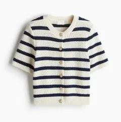 h&m テクスチャードニットカーディガン　半袖　ニット