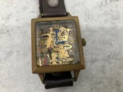 稼働品　MU-RA ムーラ手巻き腕時計 スケルトン