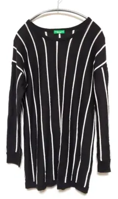 earth music&ecology　ニット　レディース　ストライプ　黒　Ｍ