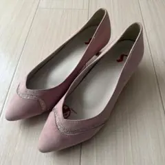 ピンク スエード調 パンプス 5cmヒール