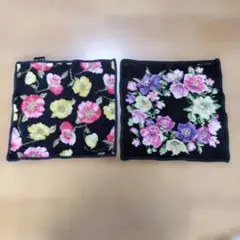 美品★Enjeau Bounecherilleタオルハンカチ 2枚セット 花柄5のサムネイル