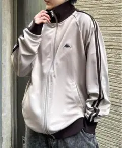KAPPA 袖ラインジャージ トラックジャケット ユニセックス L ベージュ