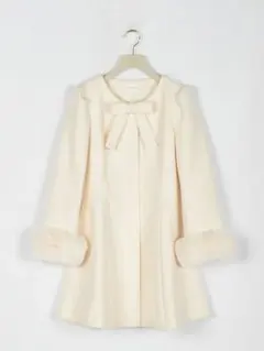 アンミール　リボンノーカラーフレアコート アンミール コート アウター リボンノーカラーフレアコート