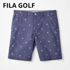 【美品】FILA 刺繍柄 ネイビー ショートパンツ 【即日発送】