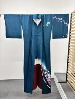 あ*ん様 着物　深い青色 花柄　セット