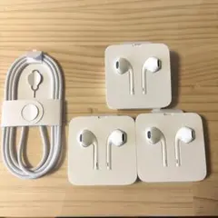 未使用新品 iPhone純正 ライトニングイヤフォン/Type-Cケーブル