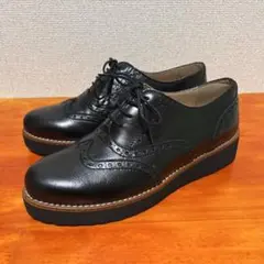 美品 CALZADOS BONTRE ウィングチップローファー 38 ボントレ CALZADOS BONTRE ボントレ 厚底 ビットローファー ブラック 38