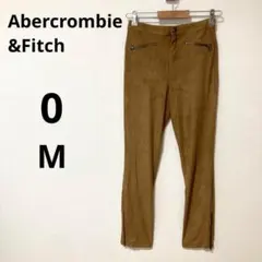 アバクロンビーアンドフィッチ M フェイクスエード パンツ 裾ジップ キャメル