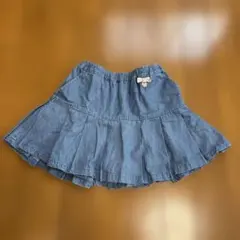 petit mainデニムブルー フレアスカート インナーパンツ付き