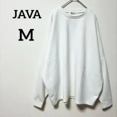 【JAVA】コラボ ドルマンダンボール素材 ビッグトレーナー M ゆったり 上品のサムネイル