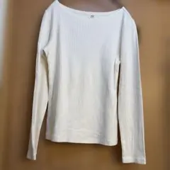 UNIQLO リブ長袖Tシャツ ホワイト Lサイズ