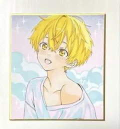 手描きイラスト オリジナル 男の子 アナログ 色紙