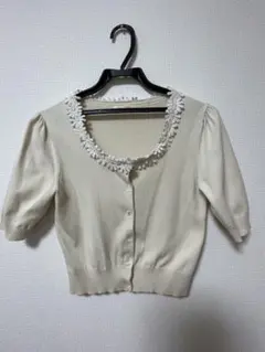 【LEST ROSE】美品☆花モチーフカーディガンMのサムネイル