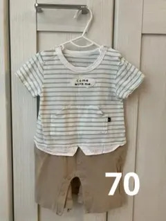 ストライプ柄ロンパース 70サイズ